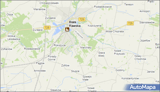 mapa Marchaty, Marchaty na mapie Targeo