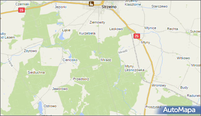 mapa Miradz, Miradz na mapie Targeo