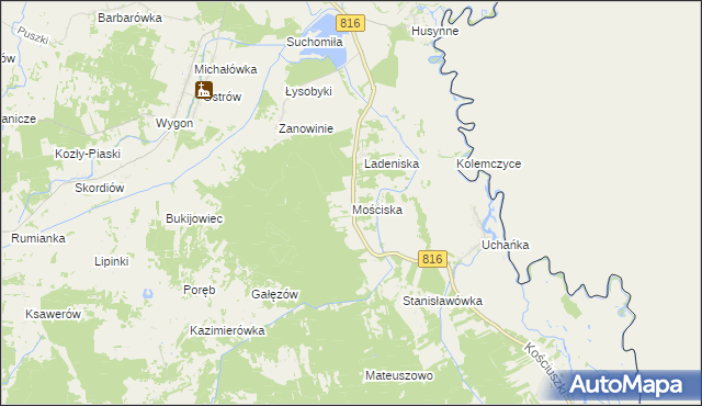 mapa Mościska gmina Dorohusk, Mościska gmina Dorohusk na mapie Targeo