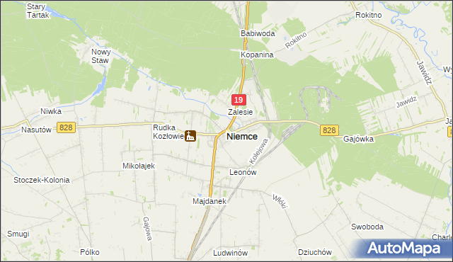 mapa Niemce, Niemce na mapie Targeo