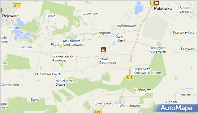 mapa Nowe Depułtycze, Nowe Depułtycze na mapie Targeo