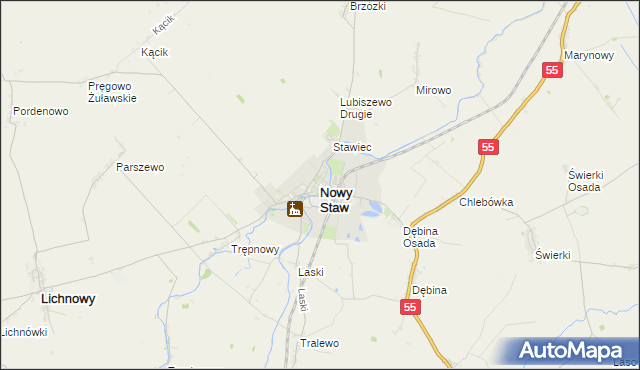 mapa Nowy Staw powiat malborski, Nowy Staw powiat malborski na mapie Targeo