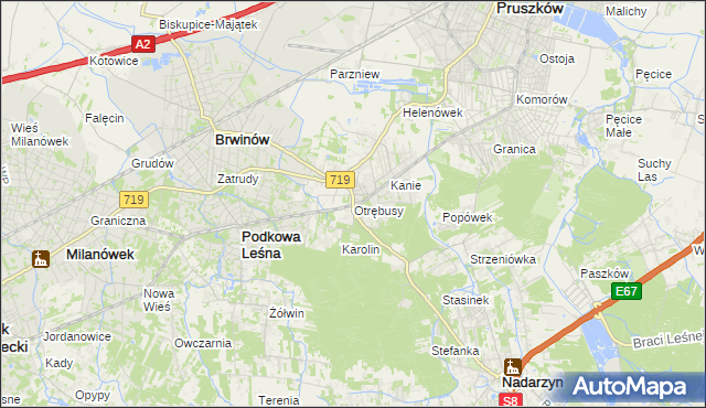 mapa Otrębusy, Otrębusy na mapie Targeo