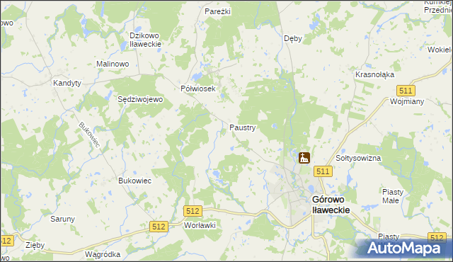 mapa Paustry Osada, Paustry Osada na mapie Targeo