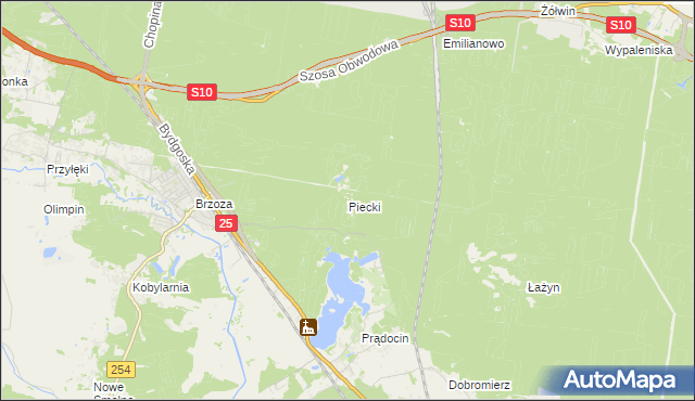 mapa Piecki gmina Nowa Wieś Wielka, Piecki gmina Nowa Wieś Wielka na mapie Targeo