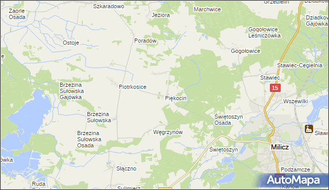 mapa Piękocin, Piękocin na mapie Targeo