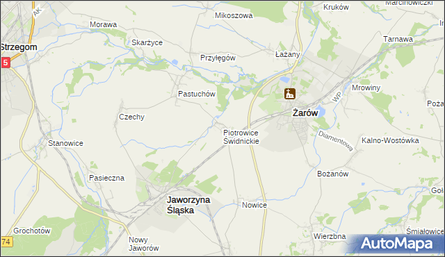 mapa Piotrowice Świdnickie, Piotrowice Świdnickie na mapie Targeo