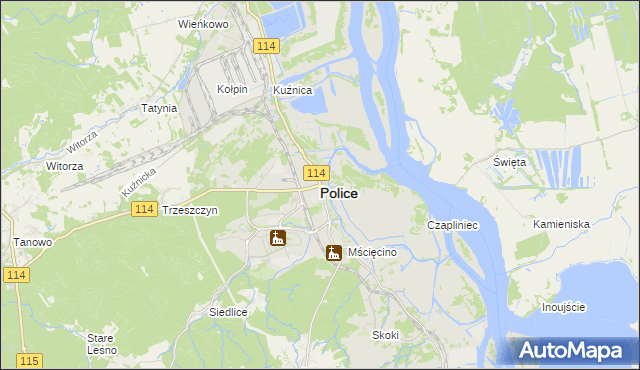 mapa Police, Police na mapie Targeo