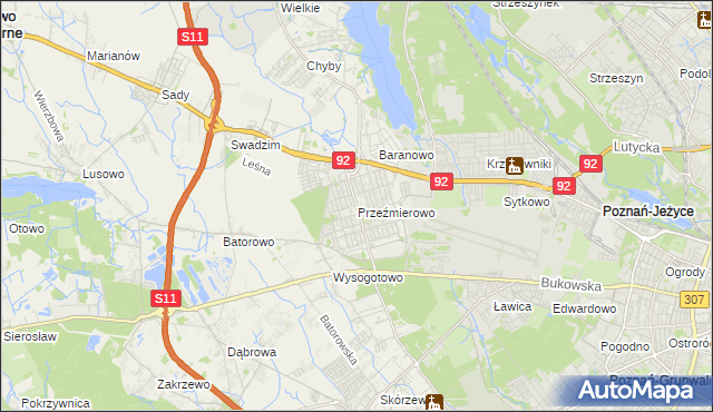 mapa Przeźmierowo, Przeźmierowo na mapie Targeo