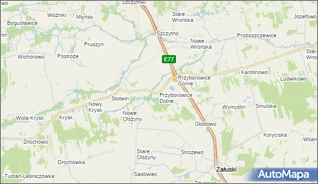 mapa Przyborowice Dolne, Przyborowice Dolne na mapie Targeo