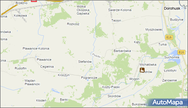 mapa Puszki, Puszki na mapie Targeo