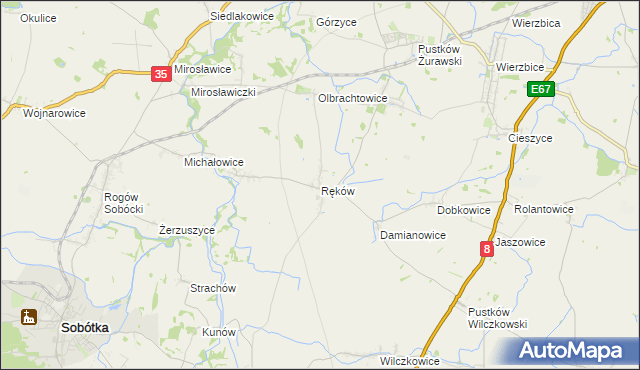 mapa Ręków, Ręków na mapie Targeo