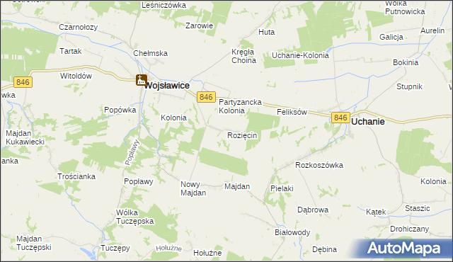 mapa Rozięcin, Rozięcin na mapie Targeo