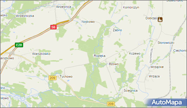 mapa Rozłęka, Rozłęka na mapie Targeo