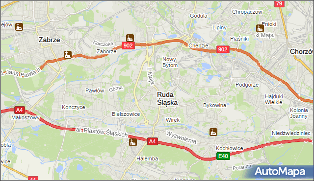 mapa Rudy Śląskiej, Ruda Śląska na mapie Targeo