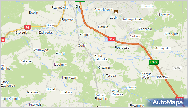 mapa Ruda Talubska, Ruda Talubska na mapie Targeo