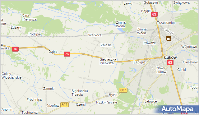 mapa Sięciaszka Pierwsza, Sięciaszka Pierwsza na mapie Targeo