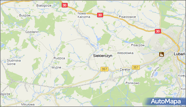 mapa Siekierczyn, Siekierczyn na mapie Targeo