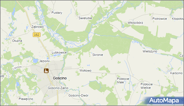 mapa Skronie, Skronie na mapie Targeo
