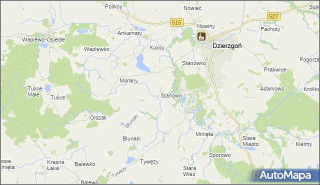 mapa Stanowo gmina Dzierzgoń, Stanowo gmina Dzierzgoń na mapie Targeo