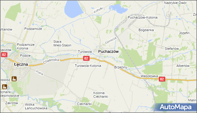 mapa Stara Wieś gmina Puchaczów, Stara Wieś gmina Puchaczów na mapie Targeo