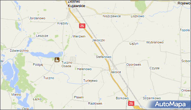 mapa Stefanowo gmina Inowrocław, Stefanowo gmina Inowrocław na mapie Targeo