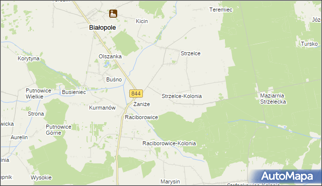 mapa Strzelce-Kolonia, Strzelce-Kolonia na mapie Targeo