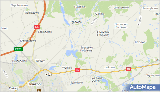 mapa Strzyżewo Kościelne, Strzyżewo Kościelne na mapie Targeo
