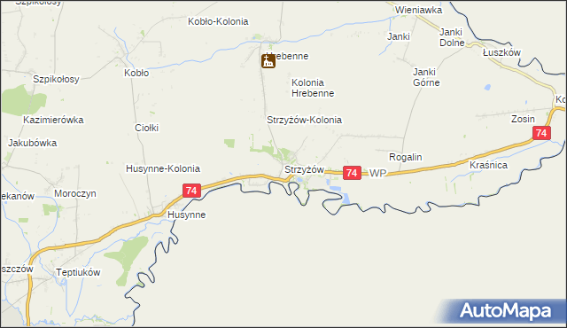 mapa Strzyżów gmina Horodło, Strzyżów gmina Horodło na mapie Targeo