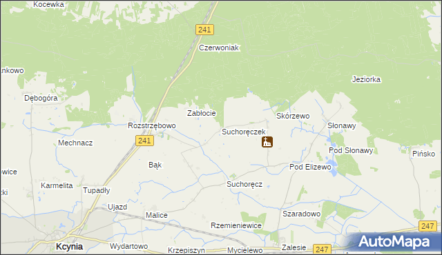 mapa Suchoręczek, Suchoręczek na mapie Targeo