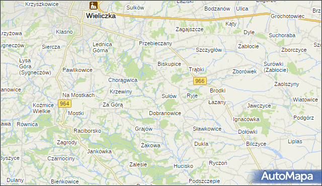 mapa Sułów gmina Biskupice, Sułów gmina Biskupice na mapie Targeo