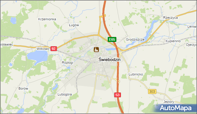 mapa Świebodzin, Świebodzin na mapie Targeo