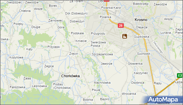mapa Szczepańcowa, Szczepańcowa na mapie Targeo