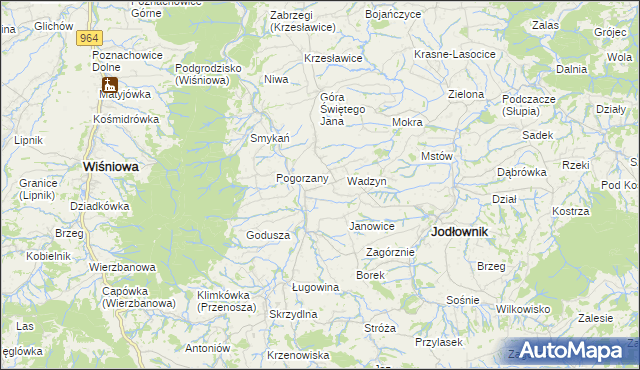 mapa Szczyrzyc, Szczyrzyc na mapie Targeo