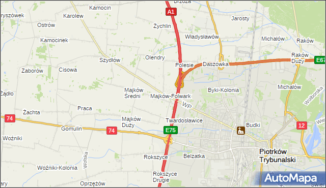 mapa Szydłówka gmina Grabica, Szydłówka gmina Grabica na mapie Targeo
