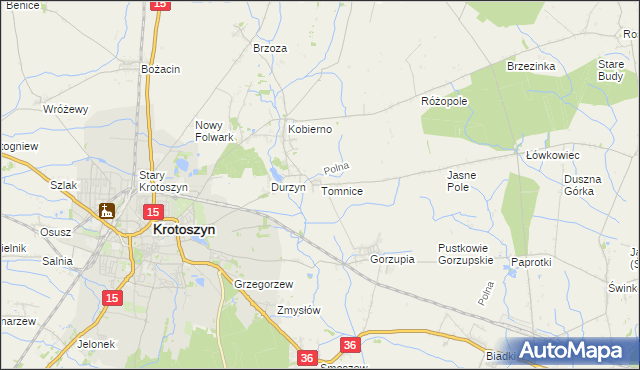 mapa Tomnice, Tomnice na mapie Targeo