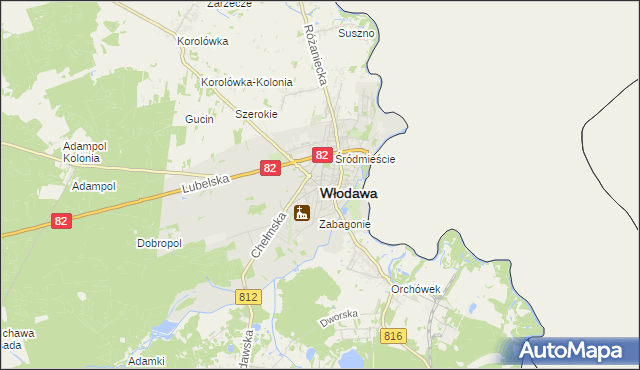 mapa Włodawa, Włodawa na mapie Targeo