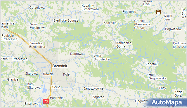 mapa Wola Brzostecka, Wola Brzostecka na mapie Targeo