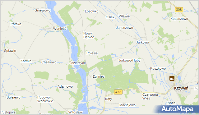 mapa Wymysłowo gmina Krzywiń, Wymysłowo gmina Krzywiń na mapie Targeo