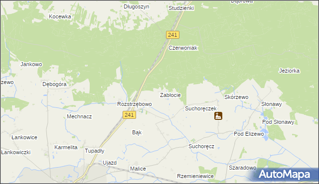 mapa Zabłocie gmina Kcynia, Zabłocie gmina Kcynia na mapie Targeo