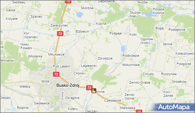 mapa Zbrodzice, Zbrodzice na mapie Targeo