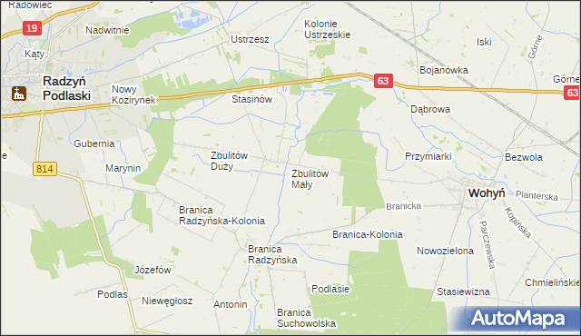 mapa Zbulitów Mały, Zbulitów Mały na mapie Targeo