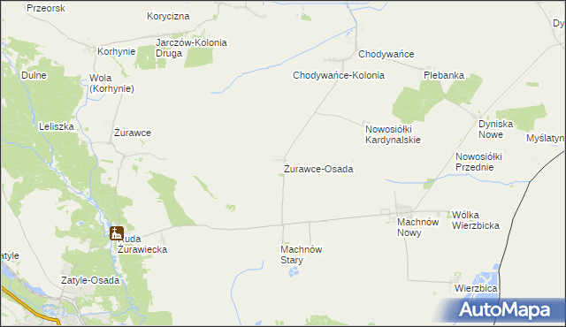 mapa Żurawce-Osada, Żurawce-Osada na mapie Targeo