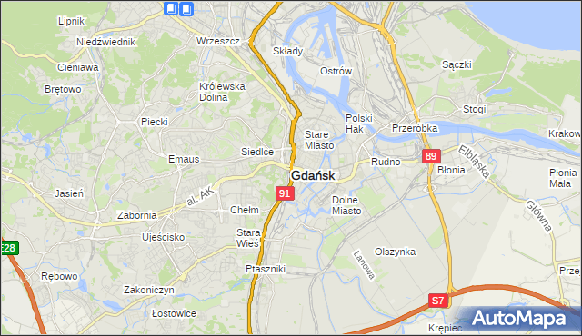 mapa Gdańska, Gdańsk na mapie Targeo