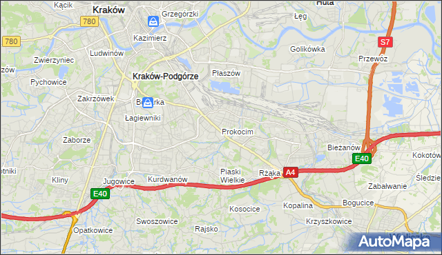 mapa Prokocim, Prokocim na mapie Targeo