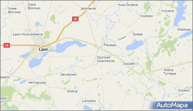 mapa Szonowo Szlacheckie, Szonowo Szlacheckie na mapie Targeo