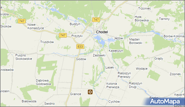 mapa Zastawki, Zastawki na mapie Targeo