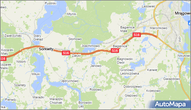 mapa Nowe Bagienice, Nowe Bagienice na mapie Targeo