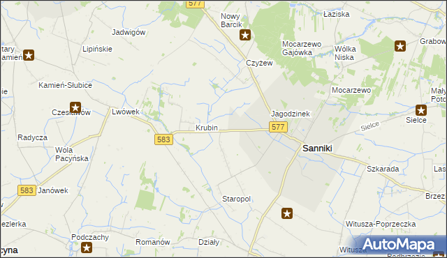 mapa Aleksandrów gmina Sanniki, Aleksandrów gmina Sanniki na mapie Targeo