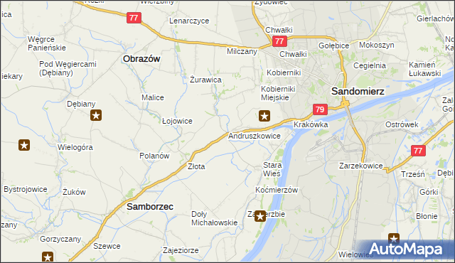mapa Andruszkowice, Andruszkowice na mapie Targeo